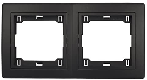 PrestigeLine Abdeckrahmen mit integriertem Zwischenrahmen Schwarz Matt Schwarz - 2-fach horizontal