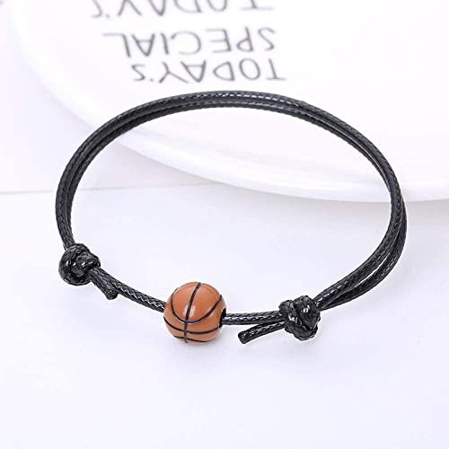 Armband, Mode-Dekorations-Armbänder, handgefertigtes geflochtenes Armband, handgefertigtes Freundschaftsarmband, Basketball, Fußball, Volleyball, Tennischarm, Doppelschicht, Lederseil, Mode, kreativer