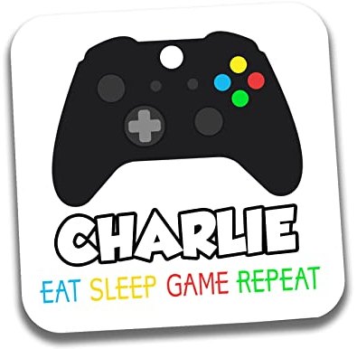 AK Giftshop Personalised Xbox Controller Gaming Themed Coaster Drink Placemat - ANY NAME OR WORD