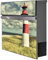 banjado® Briefkasten personalisiert Anthrazit mit Motiv Leuchtturm Sylt/Briefkasten mit Zeitungsfach 37x37x10,5 cm/Postkasten A4 Einwurf inkl. Montagematerial & 2 Schlüsseln