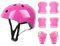 VBESTLIFE Set di Protezioni per Casco per Bambini, Inclusi Gomitiere per Casco, Ginocchiere, Polsiere per Pattinaggio a Rotelle (Rosa)