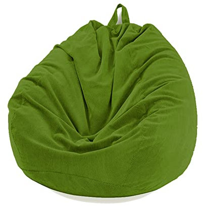 FANSU Copertura per Poltrona Sacco Puff Poltrona Senza Riempimento, Tinta Unita Pouf Poltrona con Zip Poltrona a Sacco per Adulti e Bambini Interni, Casa, Soggiorno (70x80cm,Erba Verde)