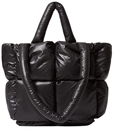MadGrandeur Puffer Tote Bag Women's Glossy Quilted Puffy Tote Bag Down Padded Shoulder Bag Cute Handbag Aesthetic Handbag