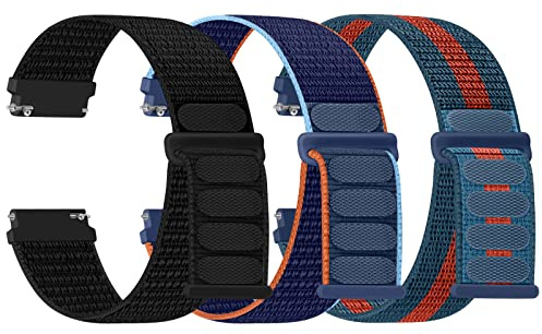 TumpCez Nylon Uhrenarmbänder,16mm 18mm 20mm 22mm Schnellverschluss Armband Fabric Aatmungsaktive Gewebte Verstellbare Ersatzband Sport Ersatzarmband für Herren Damen(3 Stück)