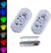 LED Voiture, LED Voiture Exterieur, 2 Pièces LED Voiture Interieur, LED Voiture Interieur sans Fil, Éclairage Intérieur de Voiture, Lampe Voiture Intérieur USB Rechargeable, Multicolore