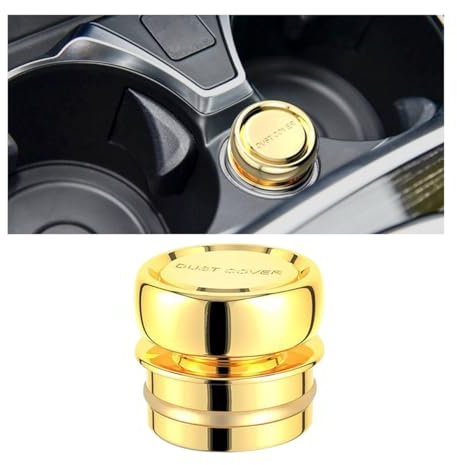 JNNJ Zinklegierung Staubschutzkappe Für Zigarettenanzünder Stecker, Auto Zigarettenanzünder Abdeckkappe, Universal Auto Zigarettenanzünder Kappe Für Auto Boot(Gold)