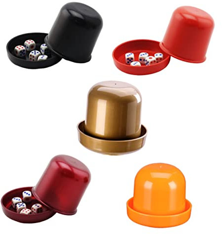 TOYANDONA 5 Sätze Würfelbecher Mit Deckel Würfelspiel Trinken Bar-brettspiele Würfelstapelbecher Professioneller Würfelbecher Aus Leder Partywürfel Farkle Würfelbecher Farbbecher Verdicken