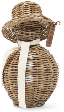 Riviera Maison Weihnachtsfigur Braun, Schneemann aus Weide, Winter, Bild, Weihnachten, Weihnachtsdekoration - Rustic Rattan Snowman - Nitrit - (ØxH) 14x27