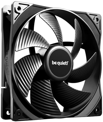 be quiet! Pure Wings 3 120mm ventilador, alta velocidad punta, rpm mínimas bajas, bastidor del ventilador optimizado, presión de aire extraordinaria, BL104