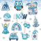 QUANMAITONG 12 Stück Diamond Painting Weihnachten, Bastelset Doppelseitige Kinder Anhänger Schneeflocken Schlüsselanhänger, Eule Diamant Malerei Kit