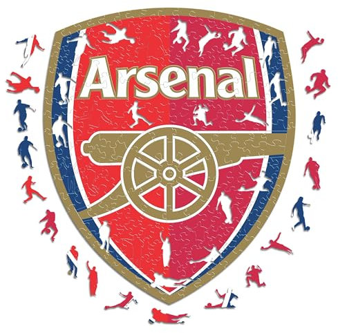 Iconic Puzzles, 100% eco-sustainable wooden puzzle with official license - Arsenal Logo, size L, 500 pieces