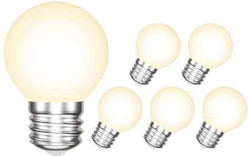 ENUOTEK E27 LED Glühbirne, 4W 540Lm Warmweiß 3000K LED Beleuchtung, G45/P45 Tropfenförmige LED Lampen Ersetzt 40W, 360°Lichtwinkel LED E27 Filament Golf Globe Leuchtmittel Birne, Nicht Dimmbar 6 Stück
