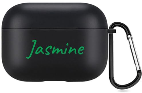Individuelles Namensetui kompatibel mit Apple AirPods Pro 2, personalisiertes Softcover mit Handschriftstil (Schwarz)
