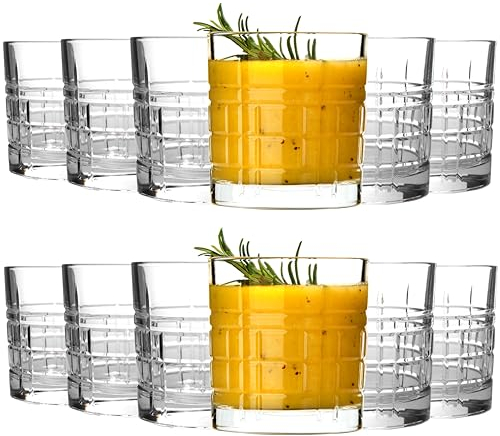 KIAPPO Saftgläser Set 320 ml - 12 Stück Trinkgläser - Weingläser - Wassergläser - Sektgläser - Weissweinglaeser - Dessertgläser - Spülmaschinenfest - 84 x 90 mm