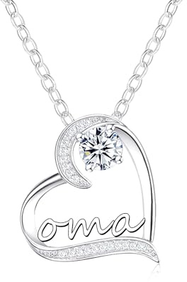 GUOYU Geschenke für Oma Weihnachten,Oma Halskette Silber Anhänger Halskette,Oma Geschenke Weihnachten Muttertag,Geschenkidee für oma,geschenk oma geburtstag