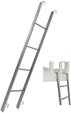 Etagenbettleiter, weiße Etagenbett-Hängeleiter, Metall-Campingleiter mit verstellbaren Haken, Camper-Etagenbettleiter für Reiseanhänger, 150 kg/330 Pfund. (Größe: 140 cm/55 Zoll)