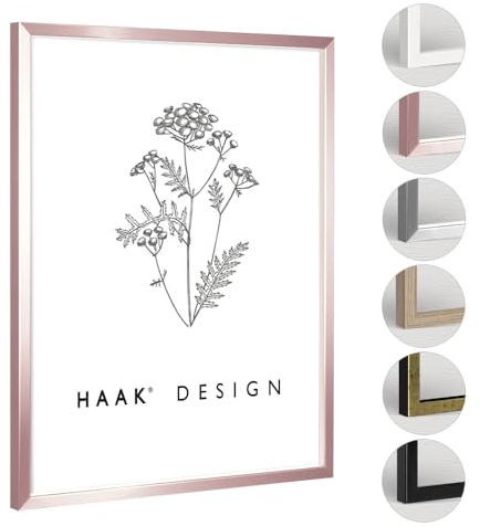 HaakDesign Bilderrahmen Posterrahmen Sunny perfekt für Ihr Poster Bild in Rosegold mit Acrylglas 21 X 29.7 cm DIN A4