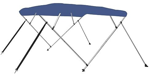 Faroom Toldo Bimini de 4 Arcos, Toldo para Barcos, Bimini para Barcos, Protección contra el Sol y la Lluvia, Accesorios Náuticos, Medidas 243 x 210 x 137 cm Azul