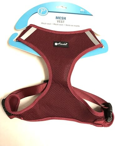 Petlando Hundebrustgeschirr Mesh Vest Bordeaux XL (Halsumfang 44-50 cm, Brustumfang 57-81 cm)