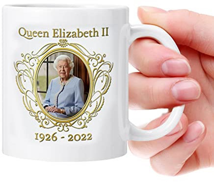 Teetasse aus Platin zum Jubiläum – Teller mit Königin Elisabeth, Jubiläumstasse aus Keramik zum Sammeln | Tasse mit Königin Elisabeth, Münze mit Königin Elisabeth, Gedenktasse aus Platin, Kaffeetasse