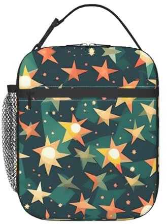HJLUUFT Atomic Stars - Lonchera térmica térmica con estampado retro para adultos y niños pequeños con lonchera Bento