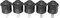 Huhudyy 5 interruttori a bilanciere rotondi, colore nero, SPST, AC 6A/125 V, 3 A/250 V