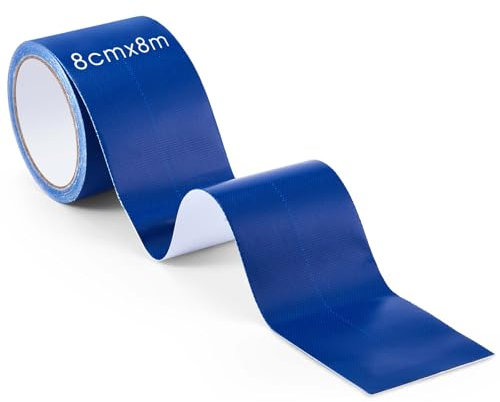 Sinmoe Ruban de Bâche PVC Adhésive Imperméable Kit de Réparation Bâche de Camion Etanche Ruban de Réparation de Toile de Tente pour Auvent Patchs de Bâche en Tissu de Camion(Bleu)