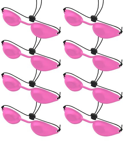 Guador 8 pces Lunettes de sécurité Solarium, Lunettes de sécurité UV Lunettes de sécurité oculaire Lunettes sécurité Solarium infrarouges fiables la luminothérapie Sunbed Beauty Lunettes (Rose rouge)