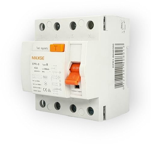 EDELIZON | FI-Schalter RCD Typ B | 40A 300mA 4-polig – VDE geprüft | Für Wallbox, PV, Industrie | Fehlerstromschutzschalter 10kA Allstromsensitiv