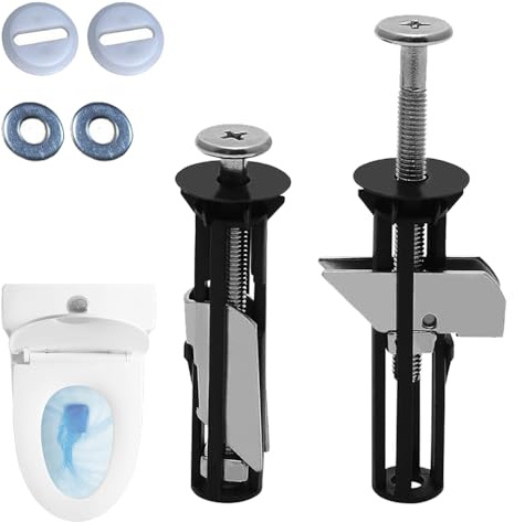2 Sets Toilet Seat Bolts and Screws Universal Toilet Seat Replacement Parts Kit Heavy Duty Toilet Seat Fastener Bolt Kit Top Hinge Fixings for Toilet Seats Installation Mantiance