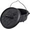 Feuergott Dutch Oven 1,5L mit Füßen – Gusseiserner Feuertopf für Lagerfeuer, Dreibein, Bushcraft, Camping, Outdoor Küche – Mini Schmortopf für Schichtfleisch, Brot, Beilagen, Trekking, Glut, Grill