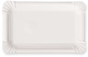 FRANZ MENSCH 250 Stück NATUREStar Pappteller rechteckig | Pappe, Packung, weiß, L: 11cm, B: 17,5cm, Pappteller, Einwegteller, Einweggeschirr