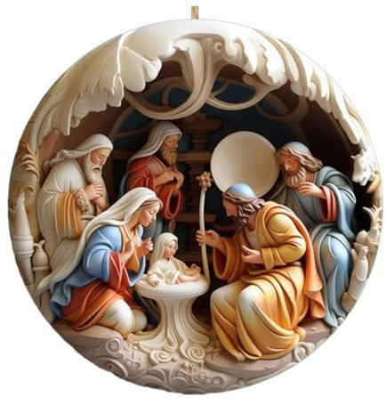 Decorazioni natalizie ornamento festivo albero di Natale appeso ciondolo presepe ornamenti per neonati ornamenti per albero di Natale