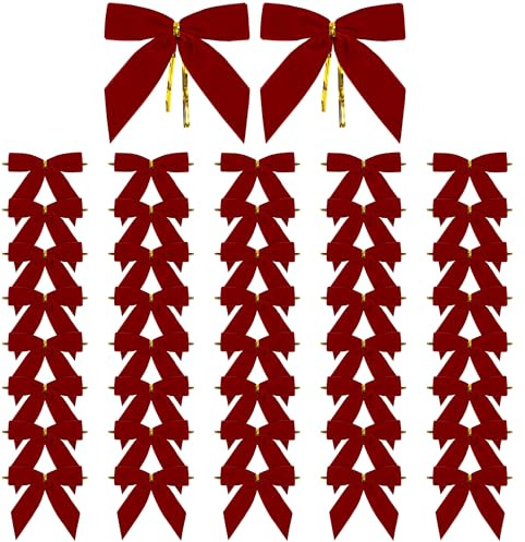 48 Stück Schleifen Weihnachten Schleifen Samtschleifen für Partys, Hochzeiten, Feste