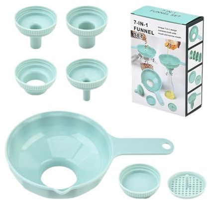 Embudo de Enlatado de Boca Ancha Grande, Embudos Enlatados de Cocción para Cocina de Plástico Grado Alimenticio con 4 Boquillas Wide Mouth Funnel para Rellenar Tarros Anchos y Regulares