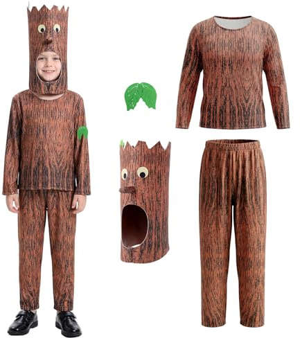 Suffolly Brown Tree Costume World Book Day Costume,Stick Tree Fancy Dress for Book Character,Fancy Dress for Stage Performance,Cosplay Costumes, Fancy Dress