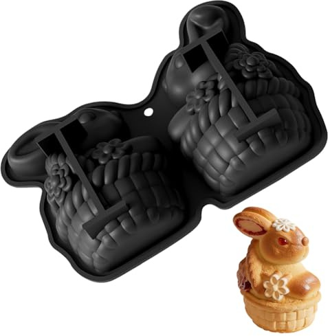 HGSHUO Ostern Silikonformen Backform Hase Kuchenform Silikon Schokoladenformen Ostern Hase Kuchenbackform Mousse Soap Ostern Form Motivbackformen Cupcake