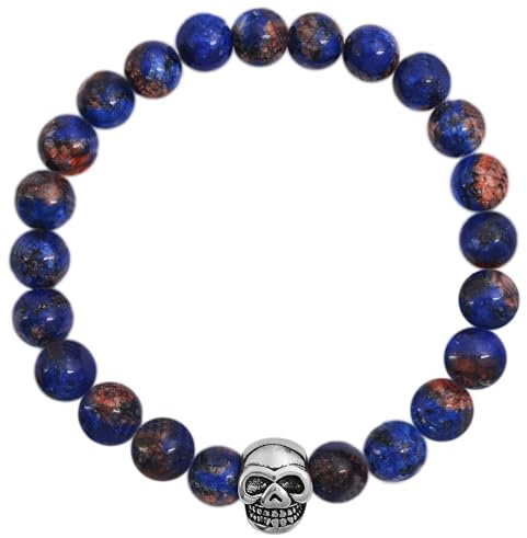 Akzent Armband Unisex - Premium Armband Unisex in Blau aus Naturstein, 100% Wasserfest & Hautverträglich