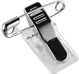 100 Stück Nadel/Clip Kombination Kombiclip selbstklebend selbstklebende Clipse mit Nadel und Klemme, für Namensschilder, Visitenkarten, Ausweise...