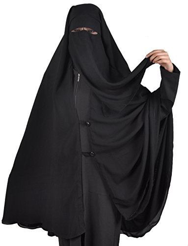 Egypt Bazar Niqab - Hijab Gesichtsschleier Burka Khimar Islamische Gebetskleidung, schwarz