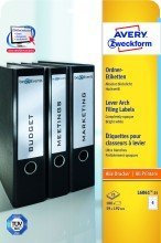 Avery Zweckform© L6061-25 Ordner-Etiketten, 192 x 59 mm, 25 Blatt/100 Etiketten, weiá