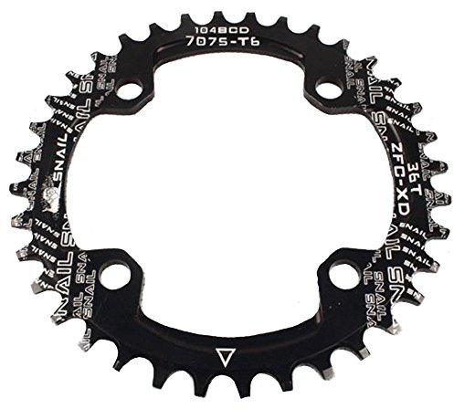 Snail 32T / 34T / 36T Kettenblattschraubenset Sprocket 104mm BCD für Fahrrad MTB Mountainbike RB Rennrad Schwarz (34T)