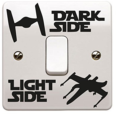 Level - Adhesivo para interruptor de luz, diseño de Star Wars, vinilo, negro, 1 SET