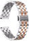 BINLUN Edelstahl Uhrenarmband Poliert Metall Uhrenarmbänder 18mm 19mm 20mm 21mm 22mm 24mm Smartwatch Ersatzarmband für Herren Damen Metallarmband mit Geraden und Gebogenen Ende (Silber-roségold,22mm)