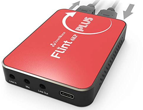 ClonerAlliance Flint 4KP Plus, 4K@60fps Passthrough, 1080p@60fps cattura video con ingresso microfono, latenza ultra-bassa, Plug&Play. per console di gioco, DSLR