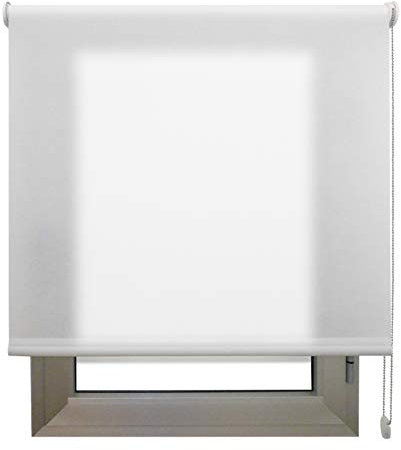 Estor Enrollable Translúcido Blanco a Medida 252x230 cm – Luz Natural con Privacidad Día y Noche – Persiana para Ventanas, Puertas, Balconeras, Cocina u Oficina – Instalación en Pared, Techo o Lateral