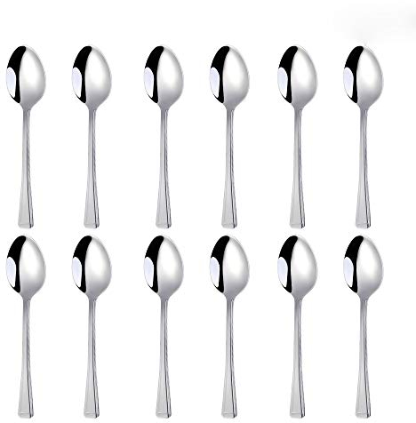 Buyer Star - Set di 12 cucchiaini da tè in acciaio inox 18/0, colore argento, posate per cucina