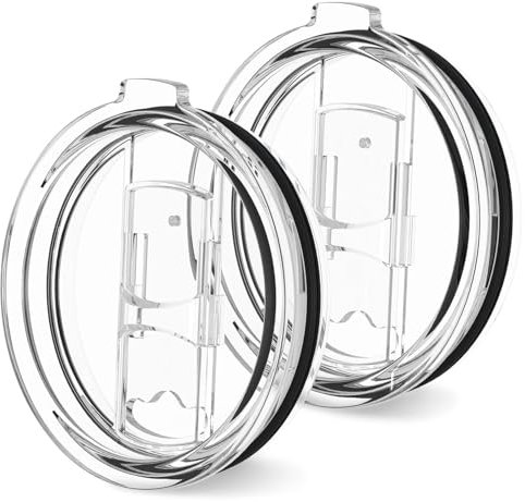 Tumbler Lid for 30 Oz,2 Replacement Lids for 30oz Stainless Steel Tumbler Travel Cup Yeti, Rtic Rambler, Ozark Trails and more Cooler Cup, Sliding Splash Proof and Straw Friendly