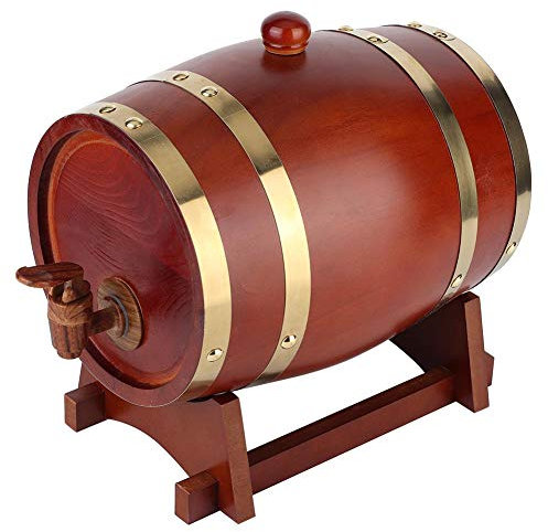 BYARSS Weinfass - Holz Weinfass Vintage Pine Wood Weinfass Weinfass Brauzubehör Home Brew Equipment (Dunkelbraun 3L)