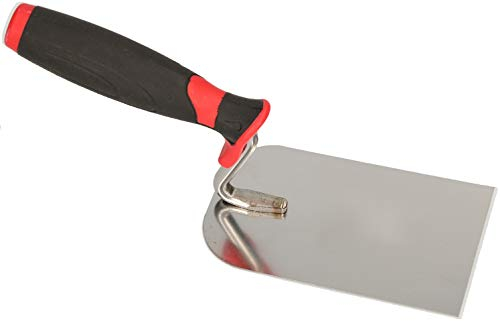 KOTARBAU® Paleta de albañilería 128 x 80 mm, Paleta andaluza con Punta Recta, Acero Inoxidable, Mango ergonómico de Goma, Espátula de Yeso para Trabajos de albañilería y alicatado